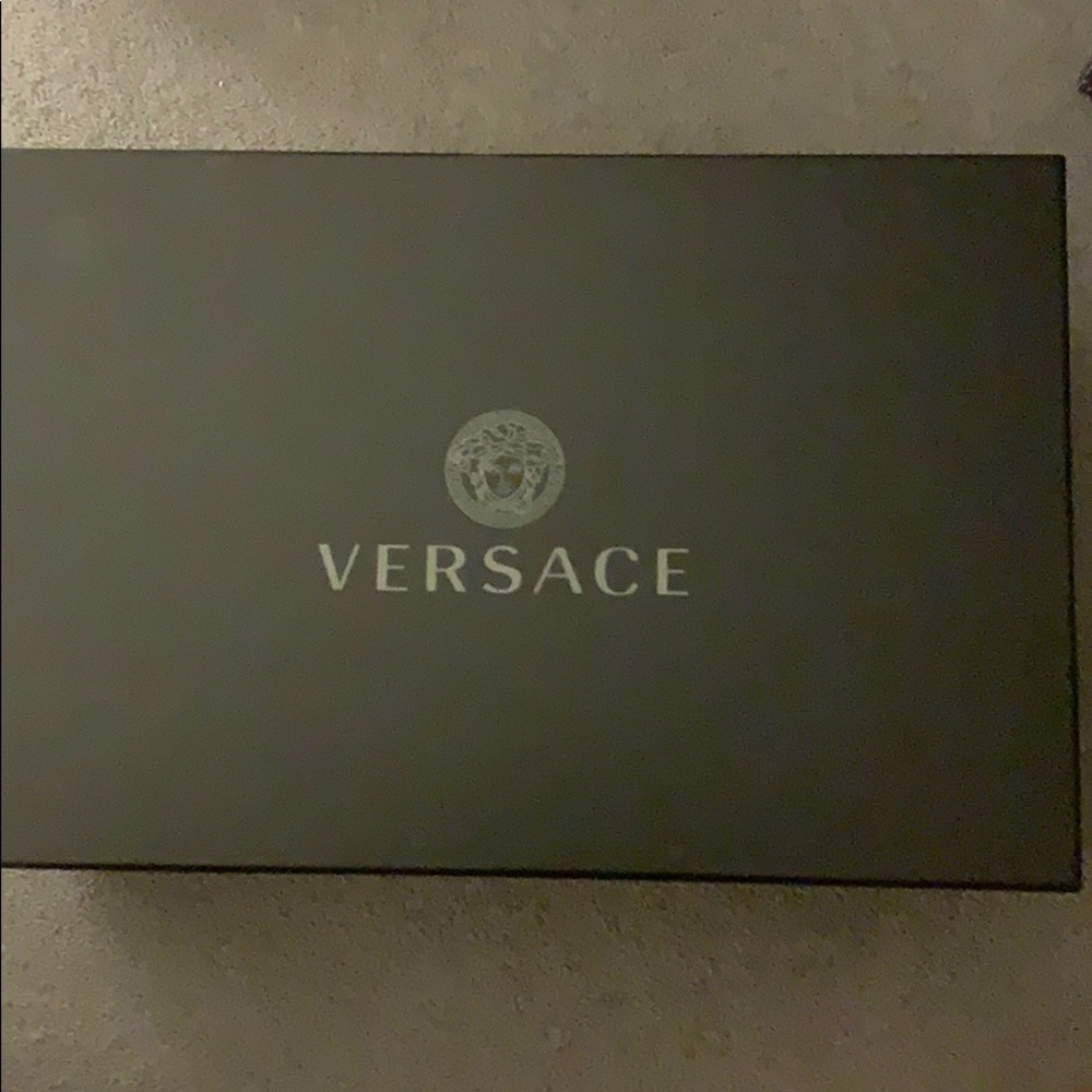 Versace black shoe box dust bag included